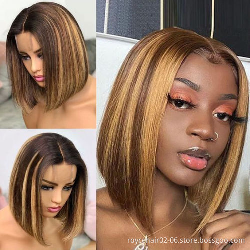 13x4 Bone Straight Ombre Color 4/27 Thin Hd Lace Wig, Transparent Invisible Highlighted Piano Color Brazilian Human Hair Wigs